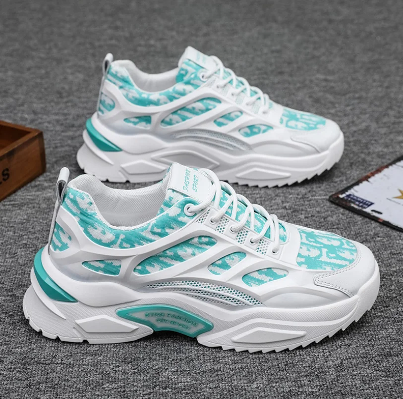 

2021 New Style Men's shoes fashion shoes men's Korean leisure father shoes men's fashion shoes breathable dazzling sports shoes