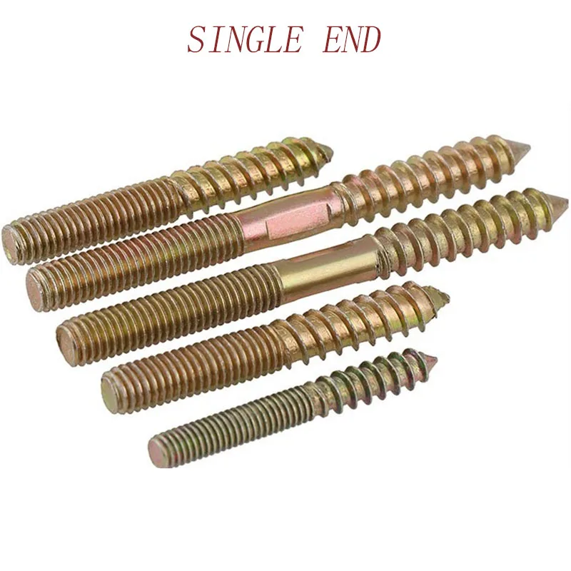 M4/M5/M6/M8/M10plated zinc carbon steel single end self-tapping furniture screw connector woodworking dowel 730 | Обустройство дома