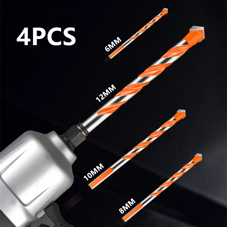

4pcs Ultimate Drill Bits Multifunctional Ceramic Glass Hole Working Set 6/8/10/12mm