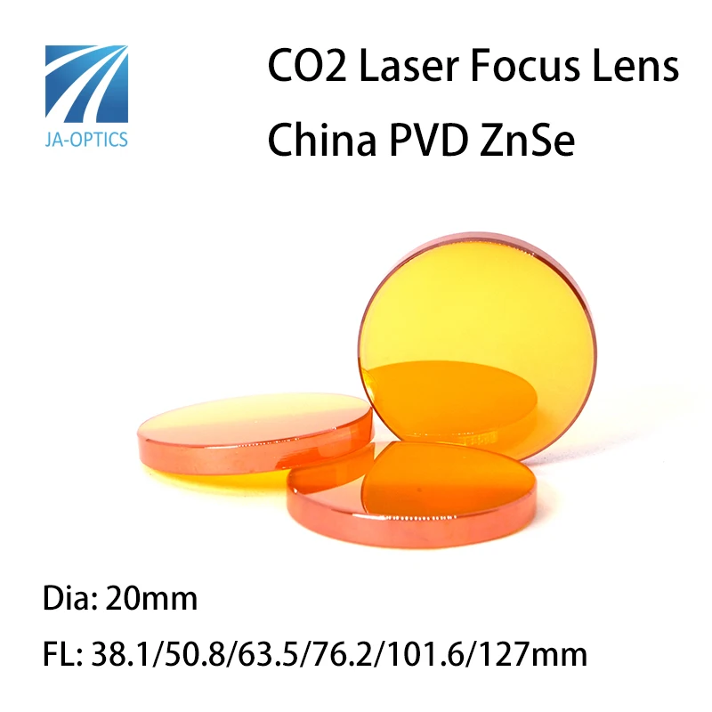 Фокусирующая линза JA-Optics из Китая PVD ZnSe диаметр 20 мм FL38.1 50 8 63 5 76 2 101 6 127 для