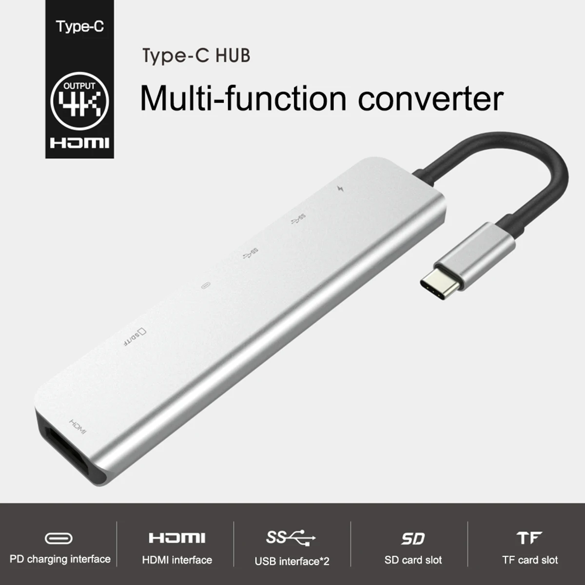 

USB-хаб 7-в-1, совместимый с USB 3,0/PD