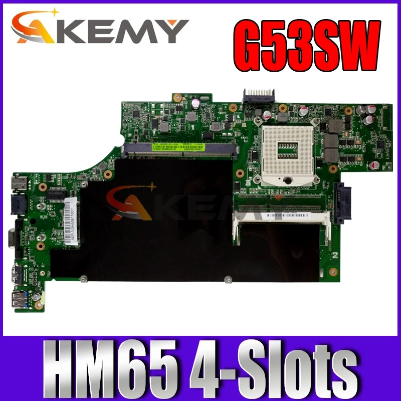 

Akemy Laptop motherboard for ASUS G53SW G53SX VX7 G53S original mainboard HM65 4-Slots