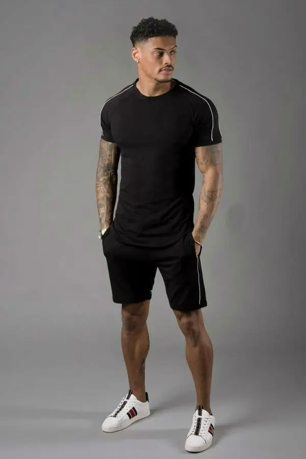 

2-piece men's suit, zipper top and trousers with adjustable shoelaces, 3x casual suit, summer fashion, 2021