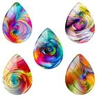 Цветные поворотные узоры TAFREE 18x25 мм ручной работы, стеклянный кабошон в форме капли, купол с плоским основанием, фурнитура для изготовления ювелирных изделий CX22