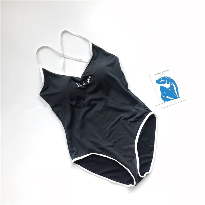 2020 однотонные шорты одежда для плавания Цельный купальник женский с открытой