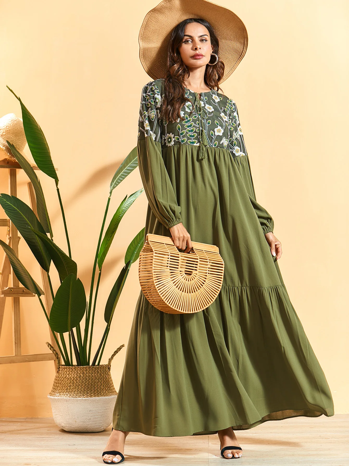 

Eid Turkey Muslim Women Dress Abaya Bohomian Ramadan Maxi Long Dresses Islamic Clothing Musulman Hijab Moroccan Kaftan Robe