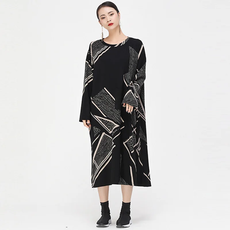 Женское винтажное платье XITAO уличное с геометрическим леопардовым принтом