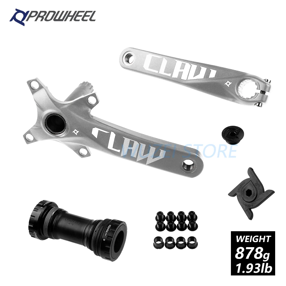 Silver 170 and Axis PROWHEEL 104BCD MTB шатун для велосипеда из алюминиевого сплава с нижней части шатун для велосипеда MTB Кривошип велосипеда аксессуары 170 мм 175 мм - Цвет: Silver 170 and Axis