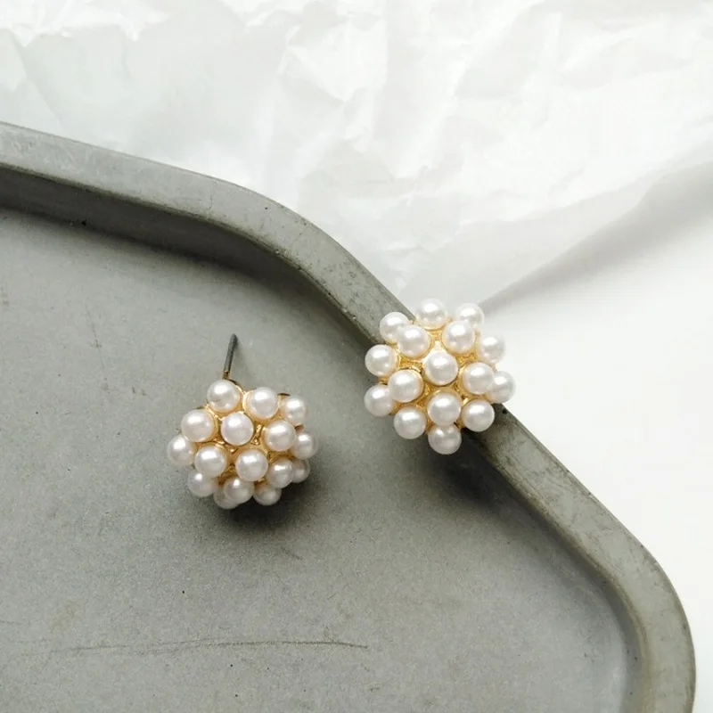 Женские маленькие серьги гвоздики с искусственным жемчугом|Серьги-гвоздики| |