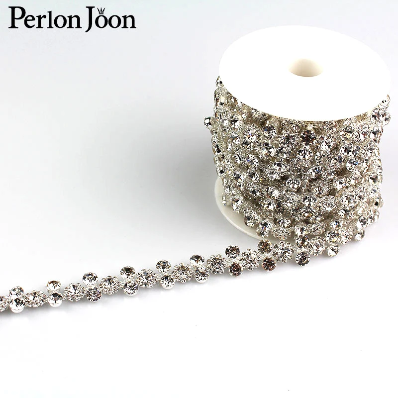 1 ярд от 2 до массив хрустальные стразы отделка ленты металлическая цепь для