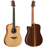 lechant 41 inches ls dc40 cutaway solid spruce top acoustic guitar with rosewood back and sides