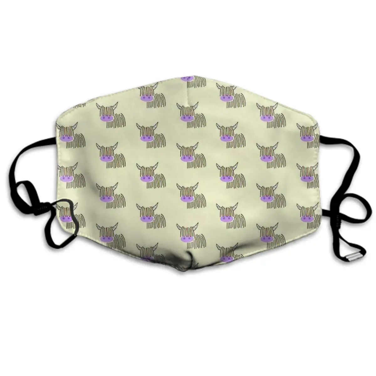 

Winter Norse Warmer, Comfortable Two Layer Highland Cow Cream Anti Dust Face Mask Cover Mouth for Adults and Teens