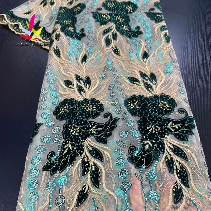 Африканская кружевная ткань с большими блестками 2020 высокое качество кружева