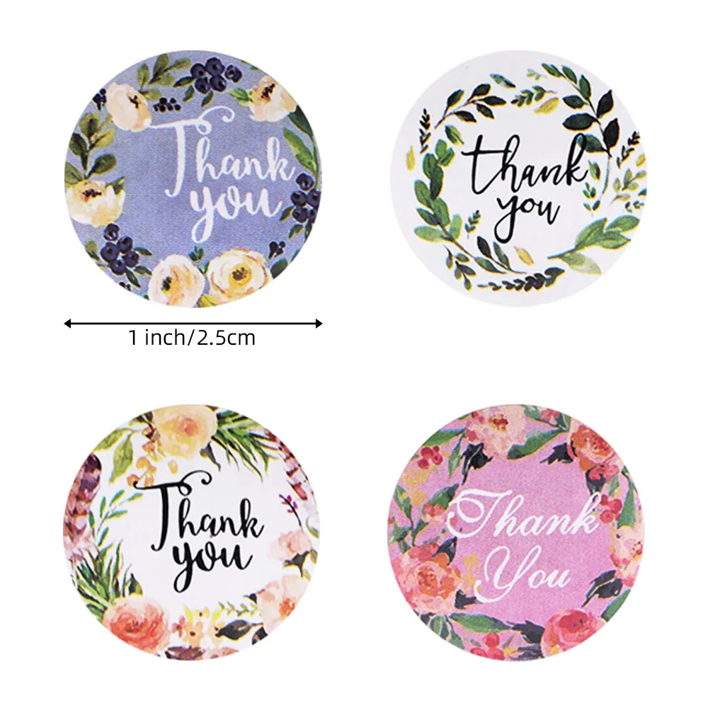 500pcs flower thanks stickers wedding decoration sticker packaging label scrapbook seal stationery |