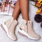 Женские зимние ботинки на молнии, теплые плюшевые ботильоны для холодной зимы, 2022