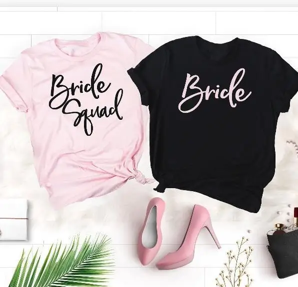 

Couple Bachelorette Bride Party Women Summer T-Shirt Hipster Short Sleeve Tops Girls Tees Camisetas Mujer Bride Team
