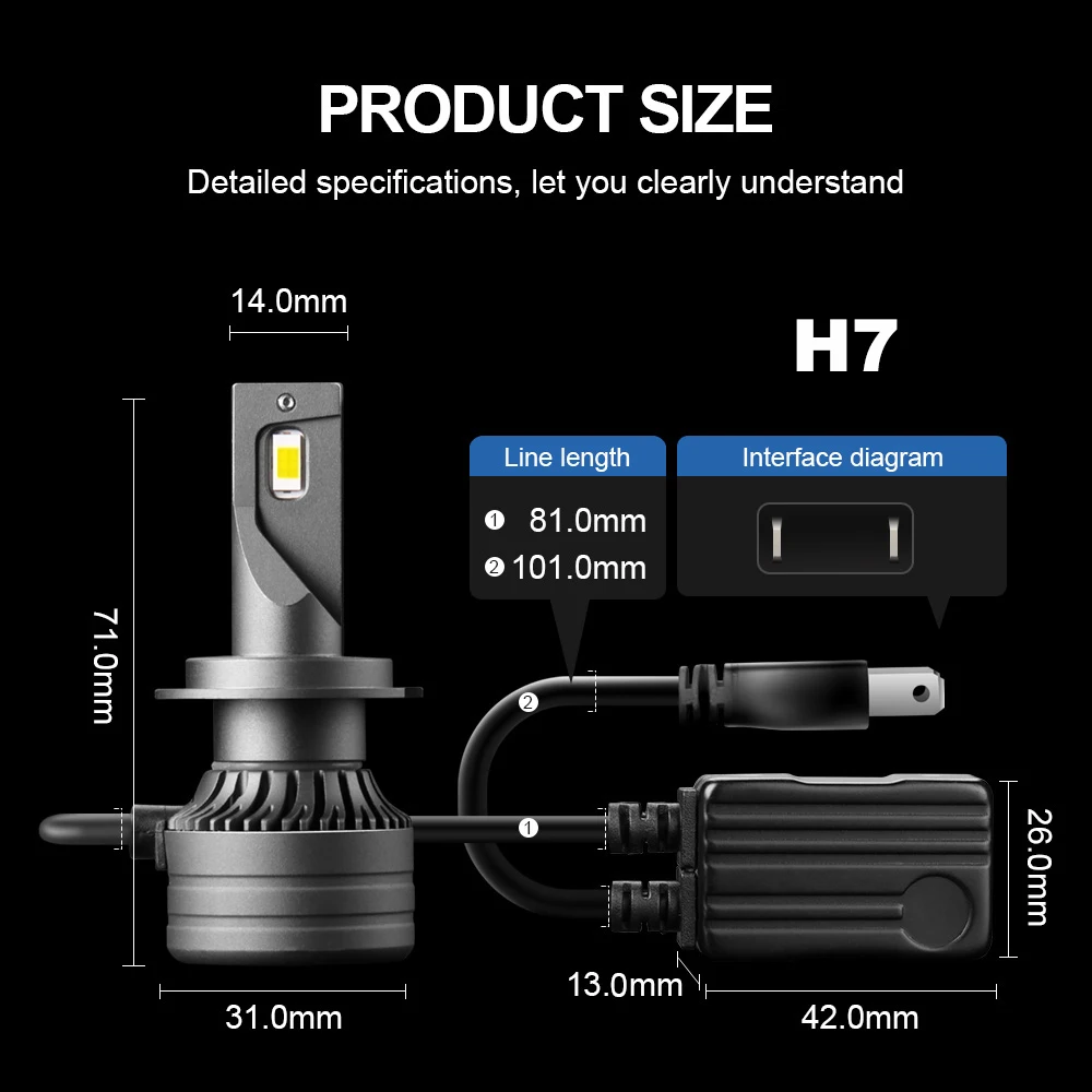 

LSlight Canbus LED Headlight Bulbs H4 H7 H11 H1 H8 H9 HB3 9005 HB4 9006 CSP 6000K Error Free Auto Car Headlamp Fog Light 12V