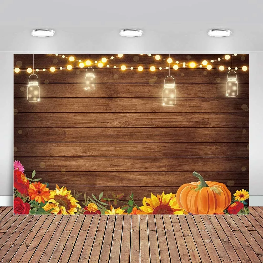 

Pumpkin Floral Rustic Wood Backdrop Our Little Pumpkin Is on The Way Autumn Birthday Party Banner Fall Welcome Baby Shower Party