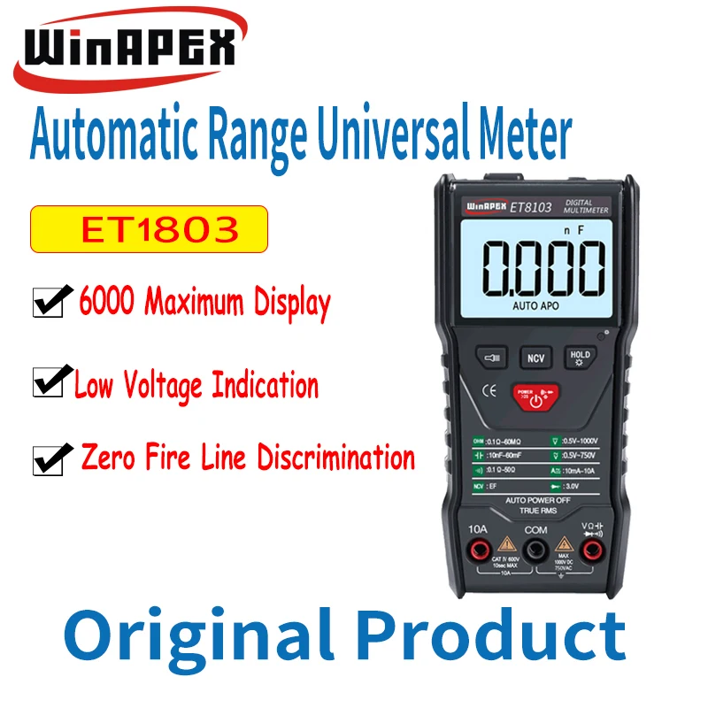 WinAPEX ET8103 Цифровой мультиметр жидкокристаллический дисплей Портативный