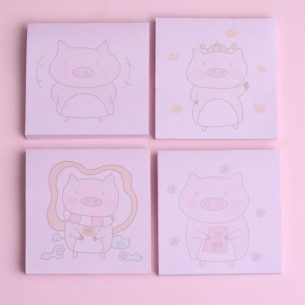 Милый розовый поросенок липкий блокнот для заметок дневник Закладка бумага