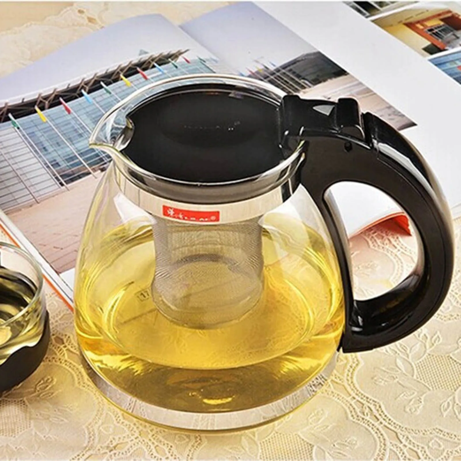 

Glass Teapot Heat Resistant Glass Teapot With Tea Infuser Filter Puer Kettle 1500Ml Kung Fu Tea Flower Teapot
