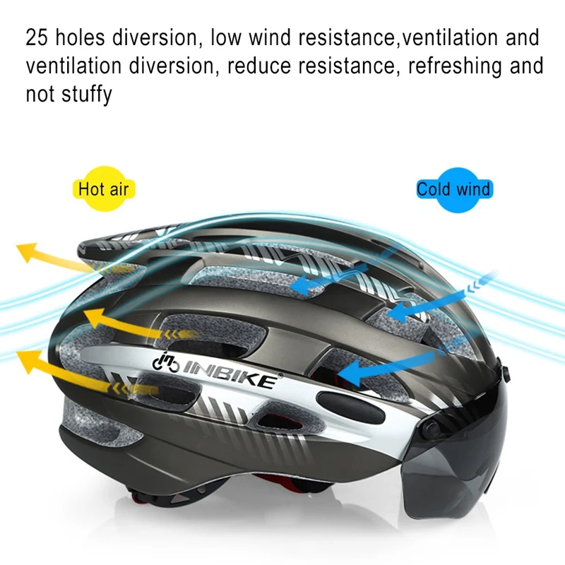 

Unisex Professional Bike Helmet MTB Road Bicycle Helmet Cycling Mountain Bike Sports Safety Helmet with Glasses
