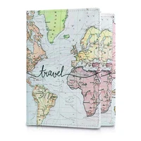 travel accessories newest world map passport holder pvc 3d print leather travel passport cover case card id holders 14cm9 6cm