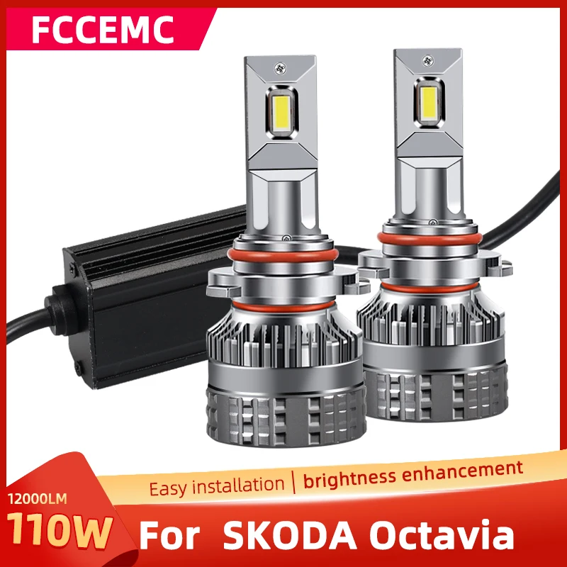 

2PCS LED Car Light H1 H7 H11 Headlight Bulb 110W 12000lm For SKODA Octavia CANBUS Accessorie CPS Auto Lamp Running Light For Car
