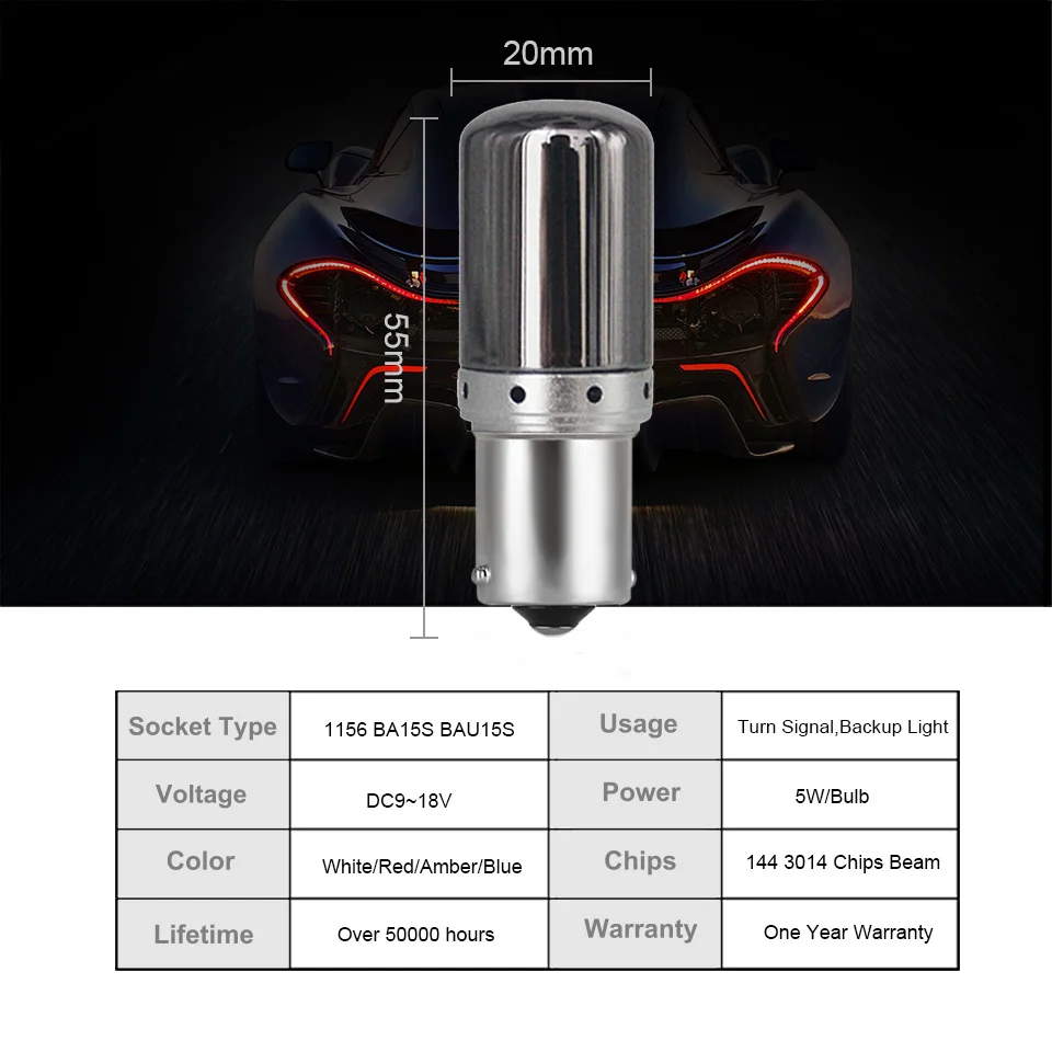 ANMINGPU сигнальная лампа P21W светодиодные лампы 1156 BA15S BAU15S PY21W супер яркий 3014SMD 7440 Led W21W