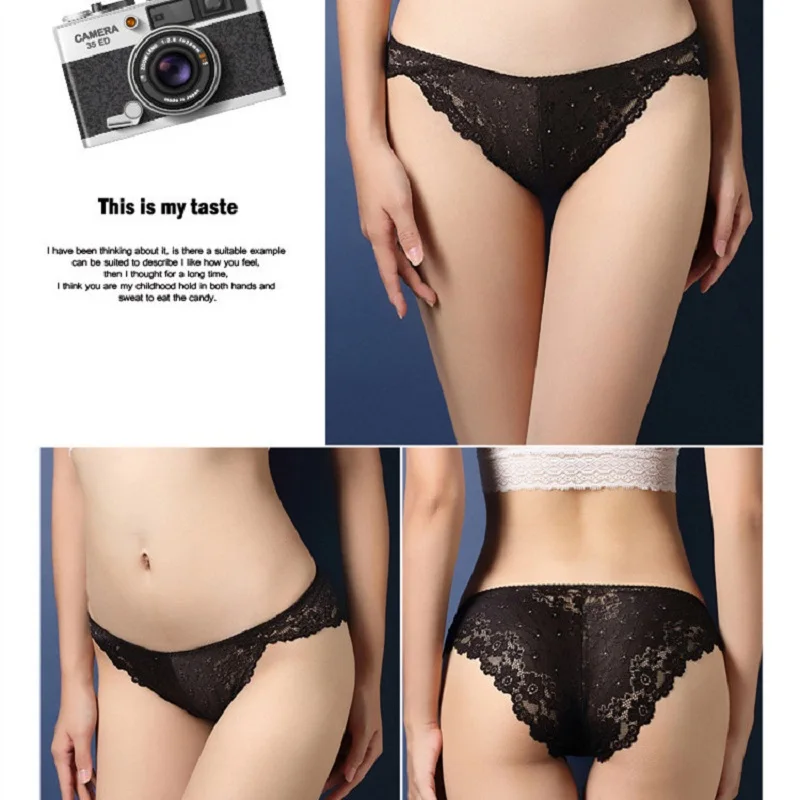 Женское Эротическое кружевное нижнее белье прозрачные брифы с низкой посадкой