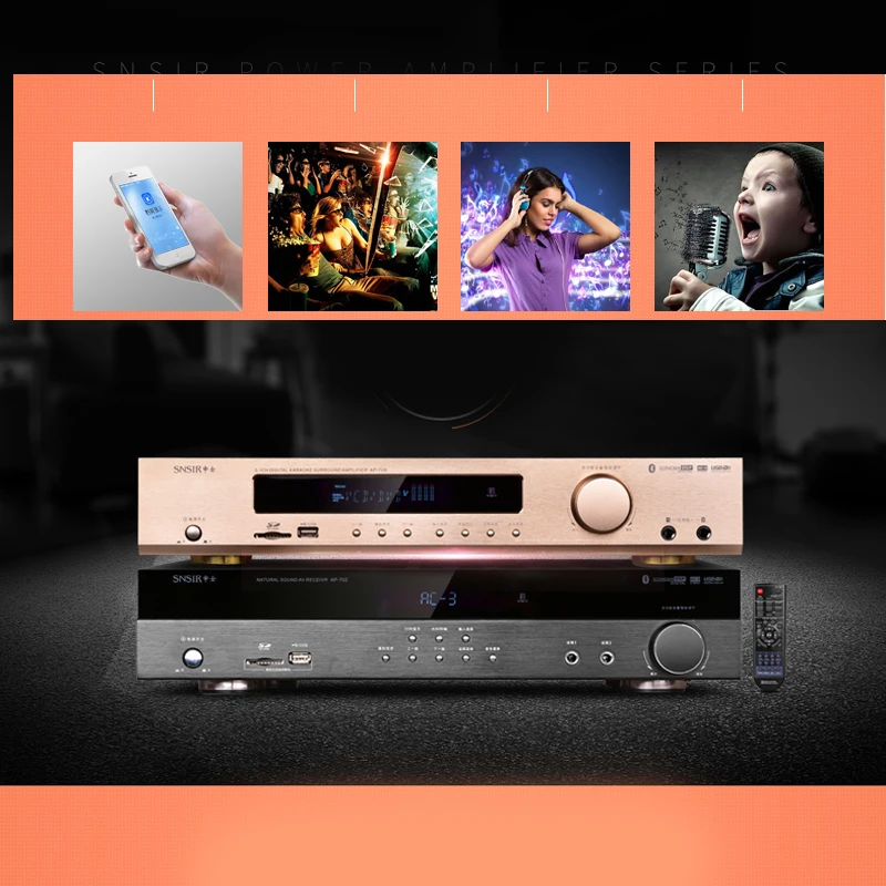 KYYSLB 700W AP 702 4 0 Bluetooth усилитель 220V 550 Вт умный дом Театр цифровой ТВ карты APE Dolby 5 1