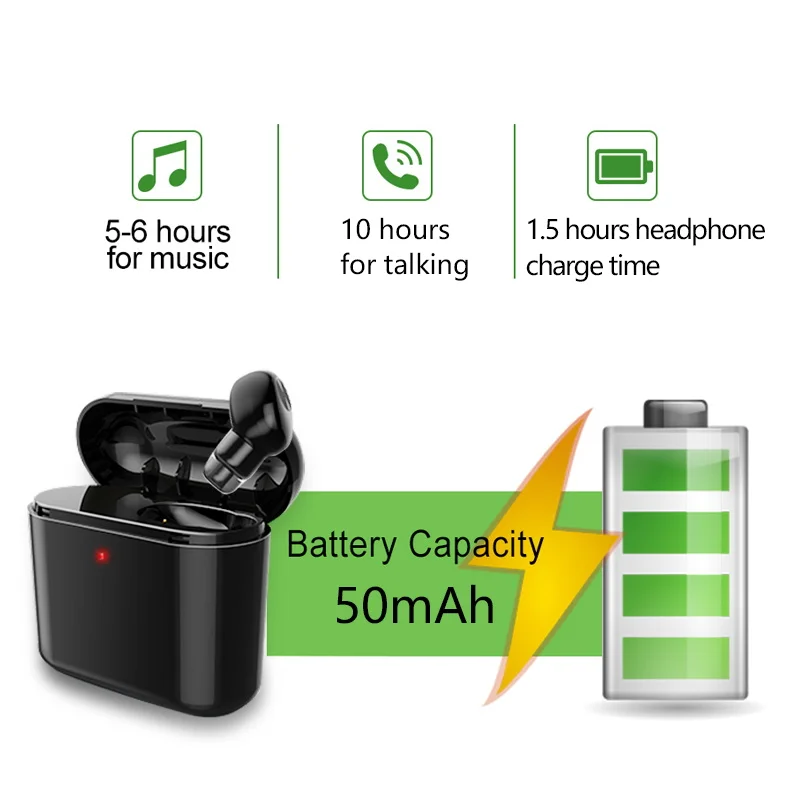 Bluetooth наушники спортивные микрофоны мини стерео с зарядным боксом для Iphone