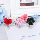 Мини-кукольный домик, миниатюрная зеленая Роза в бутылке, Садовый цветок, 112 игрушек, аксессуары для кукольного домика, расположение декора