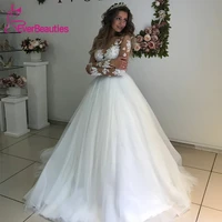 vestido de noiva 2020 wedding dress long sleeves ball gown wedding gowns tulle appliques bride dress