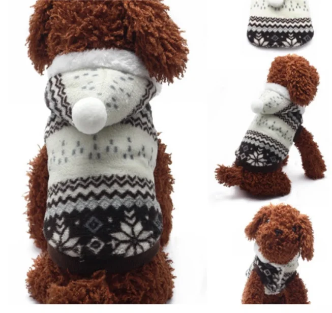 

2020 new pet dog two-color snowflake winter coat Christmas teddy puppy clothing manufacturer