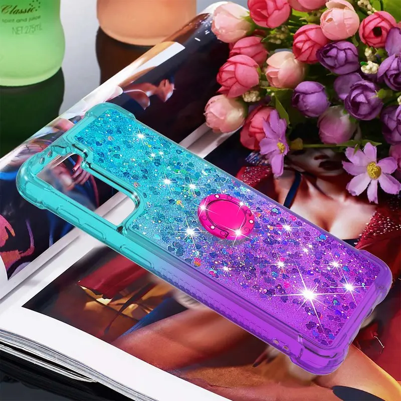 

For Samsung S21 5G Case Liquid Quicksand Bling Glitter Phone Cases For Samsung Galaxy S21 Ultra 5G S21 Plus 5G Finger Ring Cover