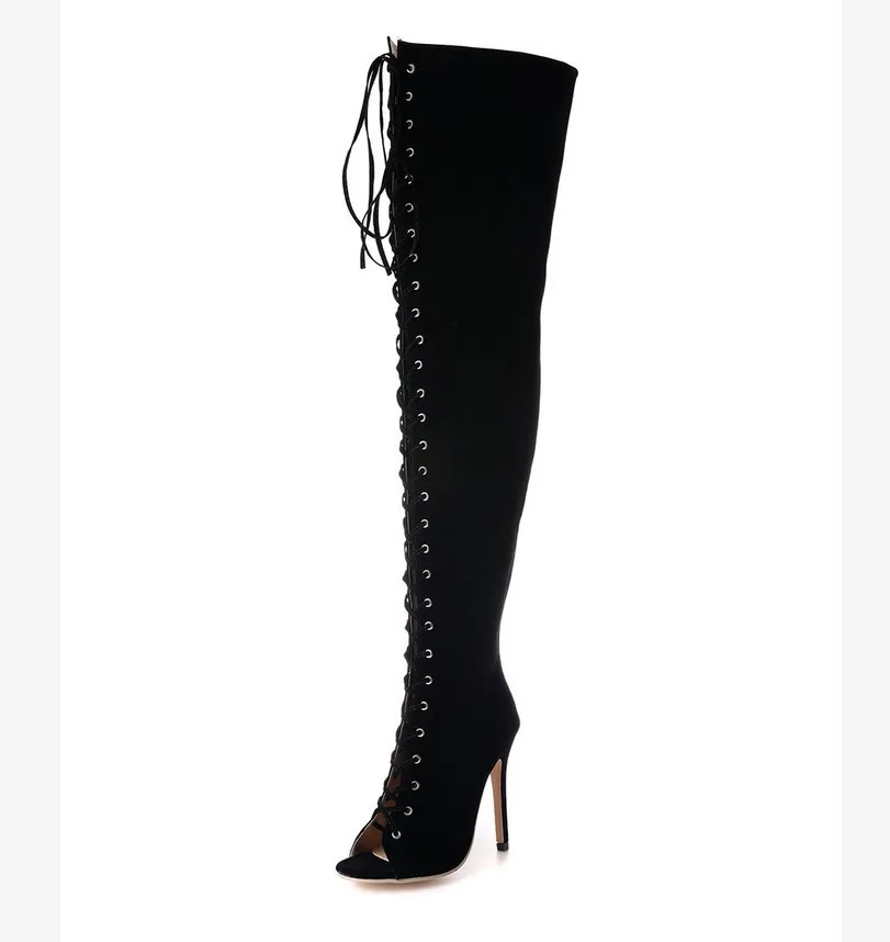 

Bandage Woman Boots Super High heel Overknee Boots