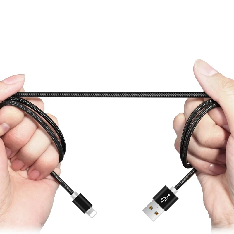 

1m 2m 3m Braided USB Data Charger Cable for iPhone 5 5S 6 6S 7 8 Plus X XS Max XR Fast Charging USB Cables for iPad mini 2 3 Air