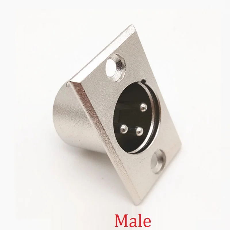 male 3PIN XLR разъем металлический разъем для наушников XLR Мужской Женский Аудио Разъем Панель гнездо для микрофона разъем микрофона адаптер - Цвет: male
