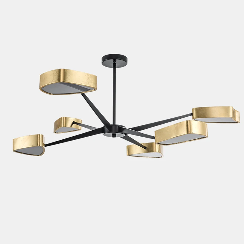 Nordic Acrylic Triangle Shade Chandelier Lighting Modern Led Chandeliers For Dining Rooms Black Color Golden Color
