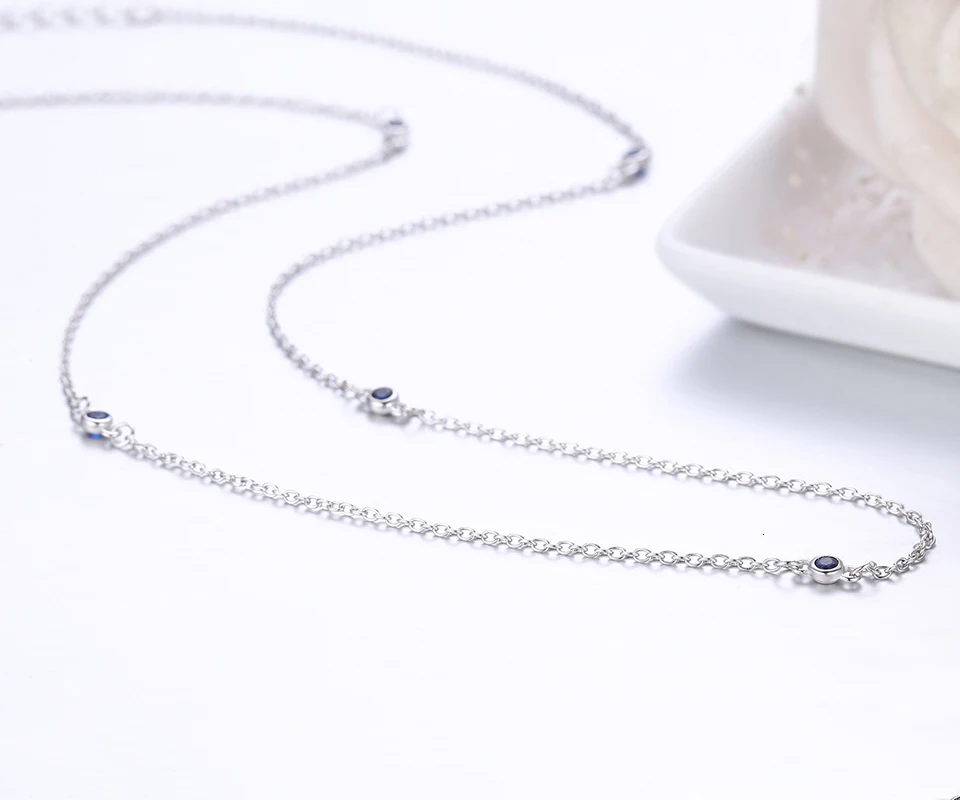925 пробы, серебряное, круглое, CZ камни, бисерная цепочка, короткое колье, ожерелье для женщин, девушек, ювелирное изделие, колье
