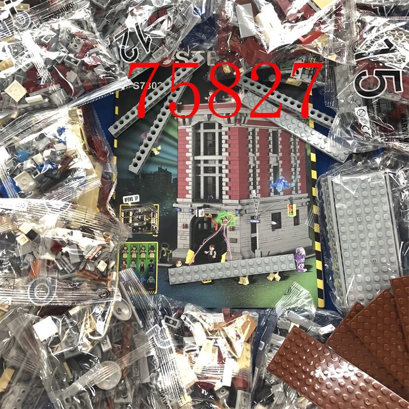 

Store Movie City Street View Building Ghost Fire Brigade Headquarters Compatible With 75827 Building Blocks Bricks Kids Gifts