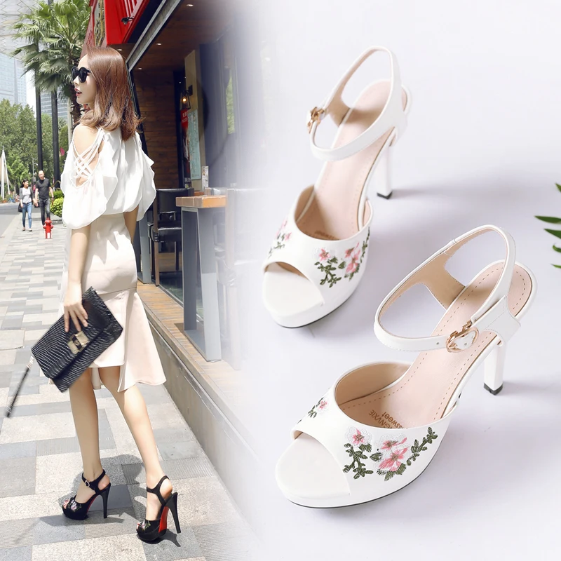 

New Arrivals Women's Sandals Spring 2021 Buckle Strap Super High Heels With Platforms Sandals Fashion Casual Women's Shoes
