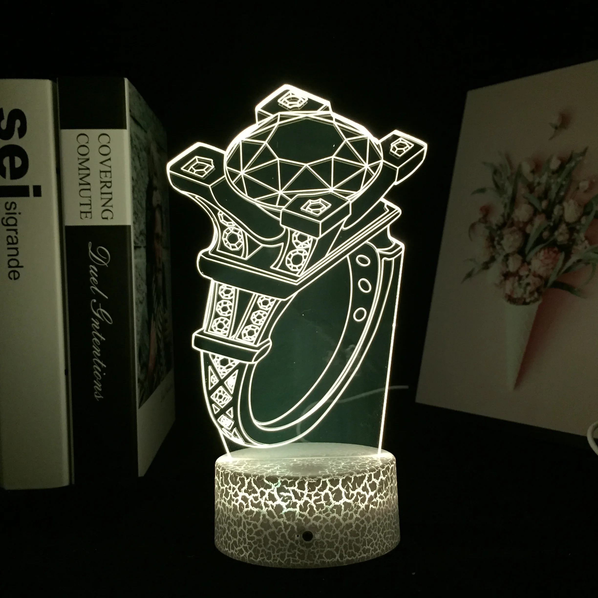 

Diamond Ring 3D LED Night Light Touch Remote Contro Colorful Lamp for Birthday Gift Room Atmosphere Decor Acrylic Table Lamp