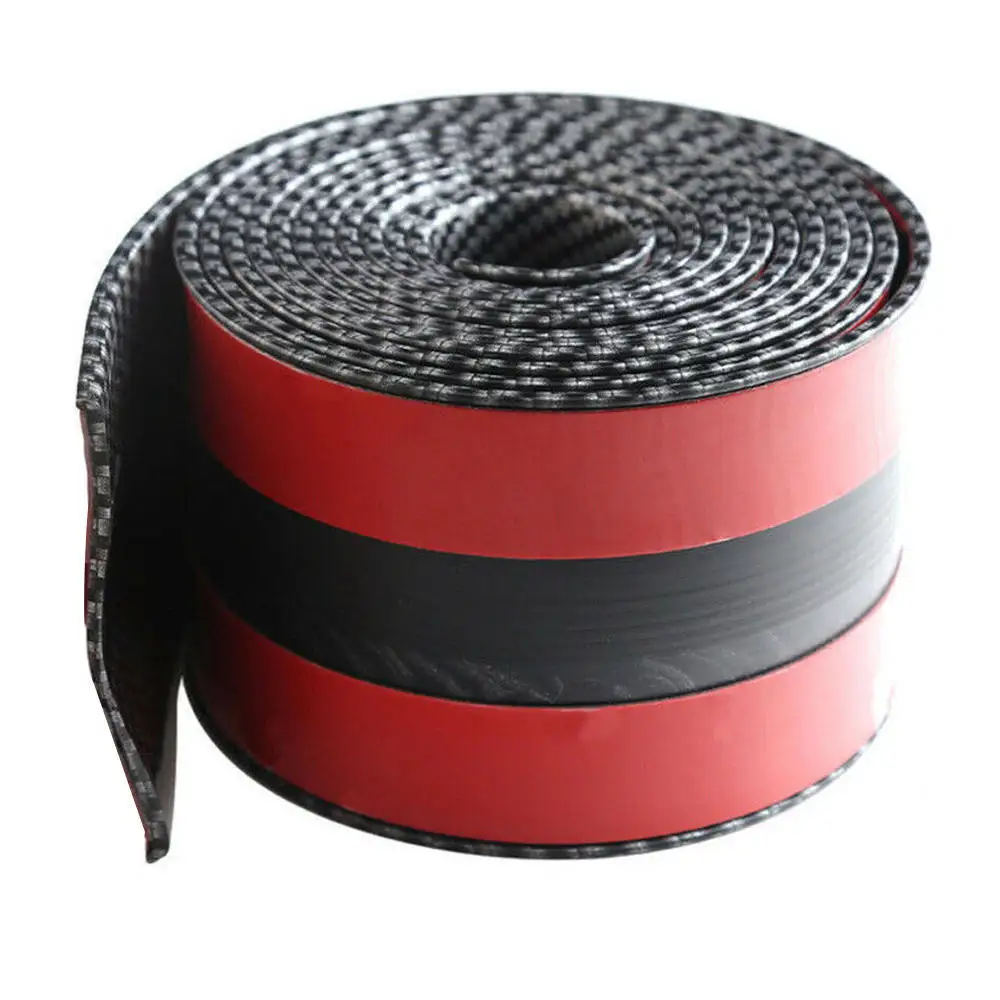 

10CM*1M Car Sticker Carbon Fiber Rubber DIY Door Sill Protector Edge Guard Strip Car Threshold