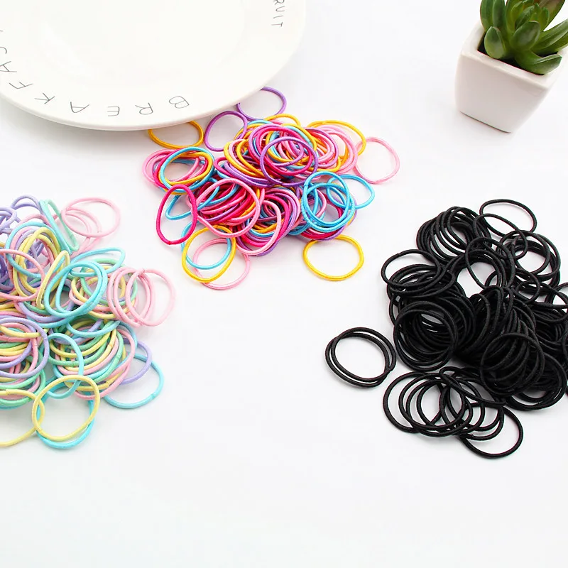 100 шт./лот 3 см резинка для волос модный карамельный цвет галстуки кольцо