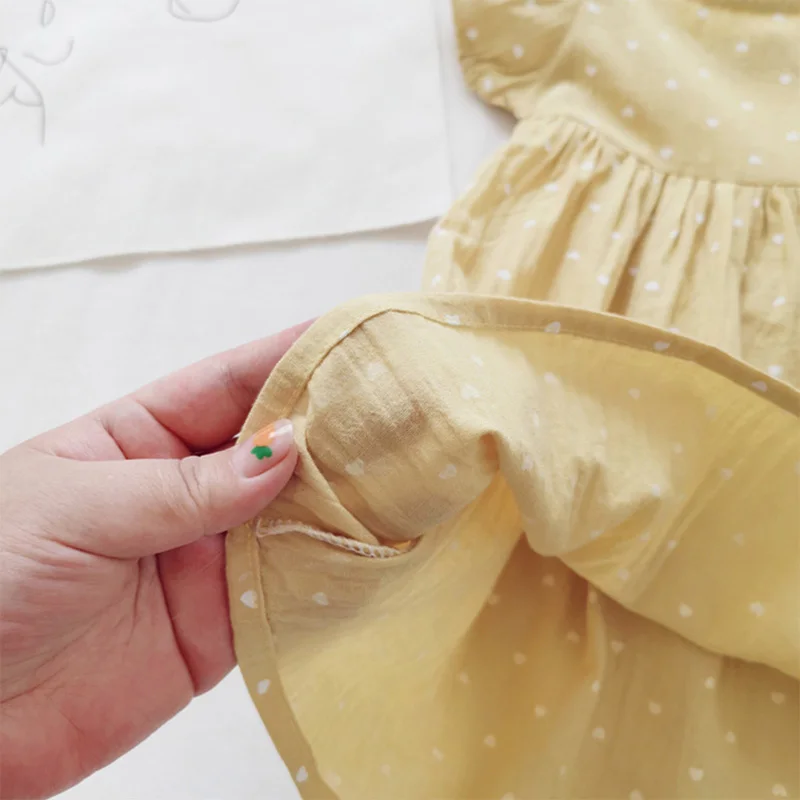 Новинка лета 2022 платье с лямкой на шее для девочек детское повседневное желтое в