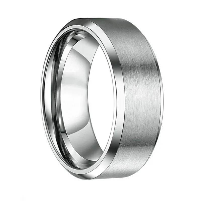 8mm Tigrade 4/6/8 мм унисекс кольца серебряные украшения матовый Вольфрам карбидные кольца для Для женщин Пара обручальное кольцо Для мужчин Anels дропшиппинг - Цвет основного камня: 8mm