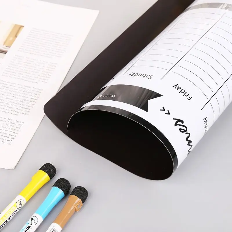 

Weekly Planner Soft Magnetic Whiteboard Fridge Magnets Message Remind Memo Pad School Office Supplies C26