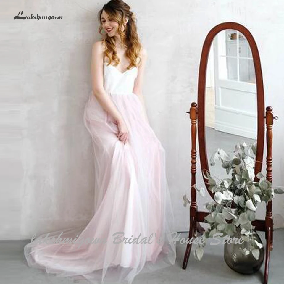 Vestido Novia 2019 простое Бохо пляжное свадебное платье на тонких бретелях